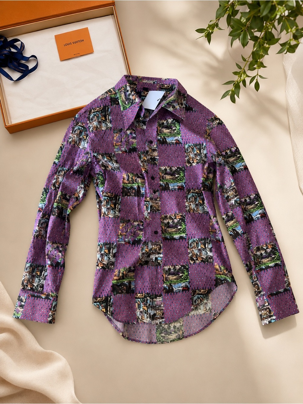 Louis Vuitton Purple Printed Button-Down Men's Shirt